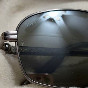 Ray-Ban Silver Metal Sunglasses with Dark Gray Lenses